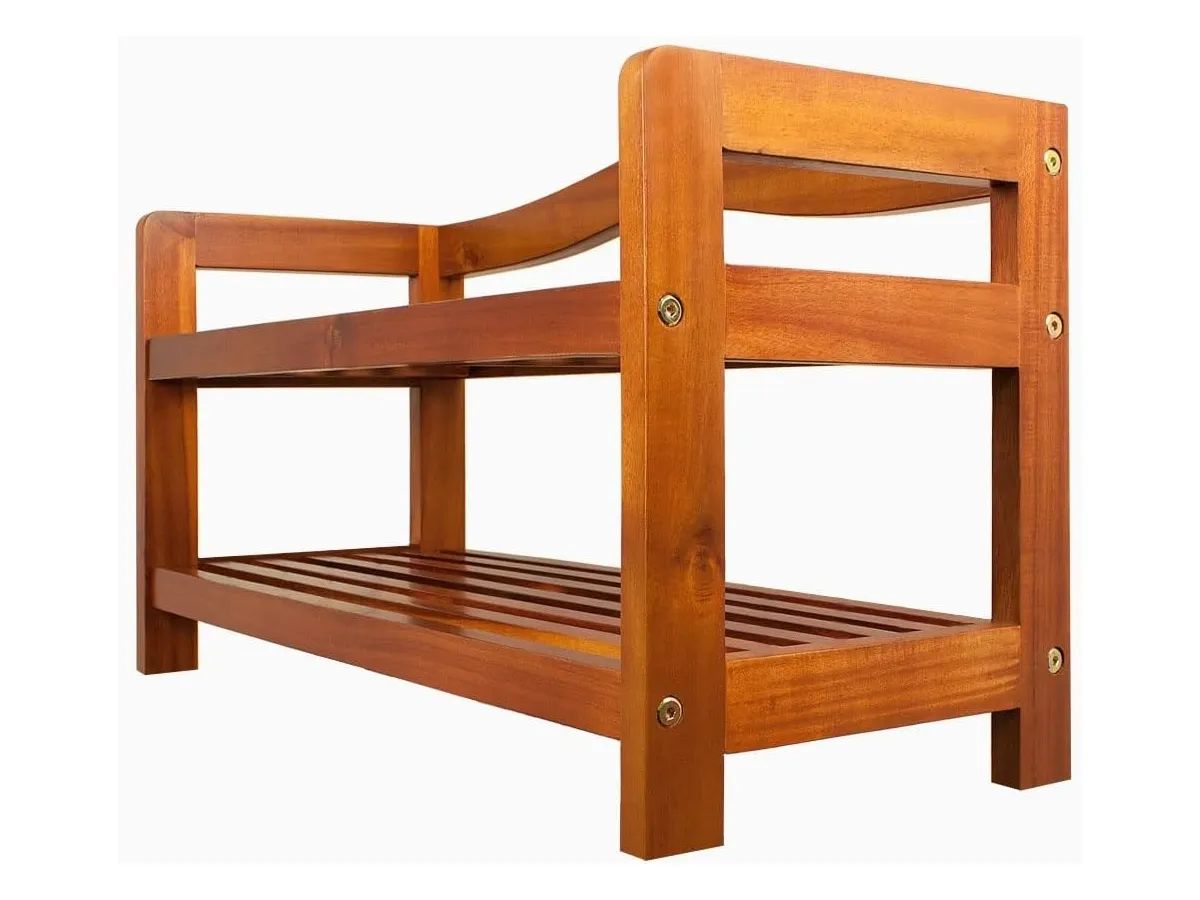 2-tier acacia shoe rack