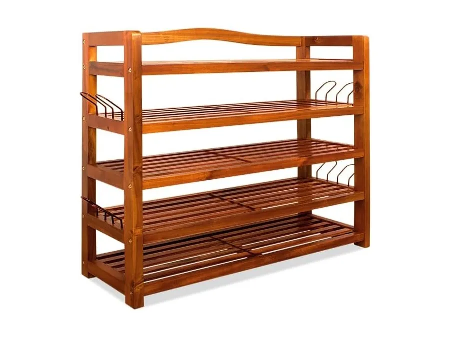 5-tier acacia wood show rack