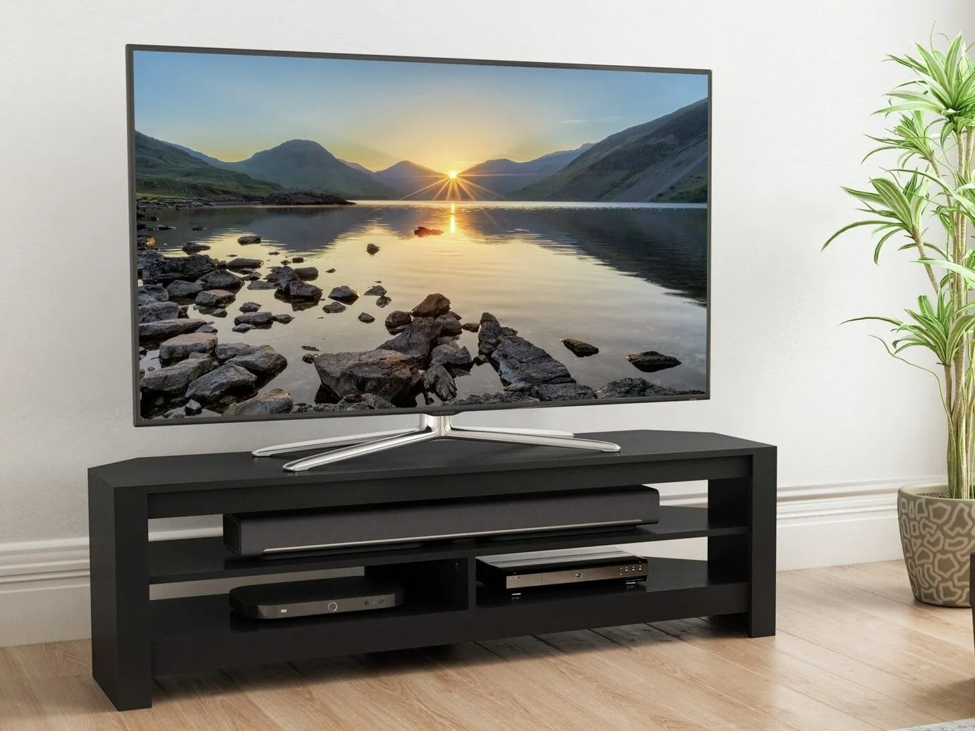Black 2 shelf tv stand