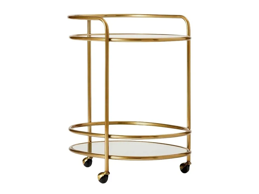 Brass-finish bar cart