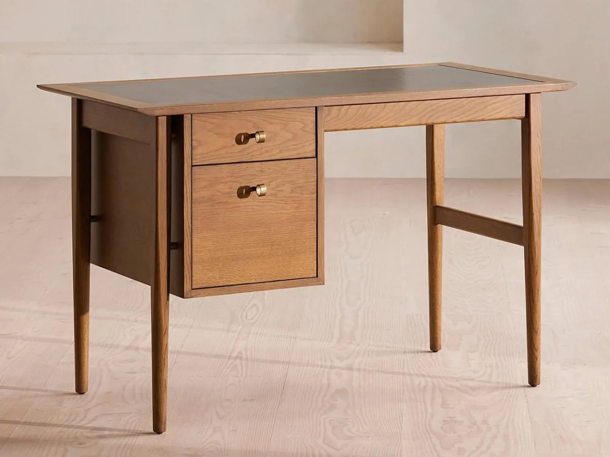 Oak desk with two drawers