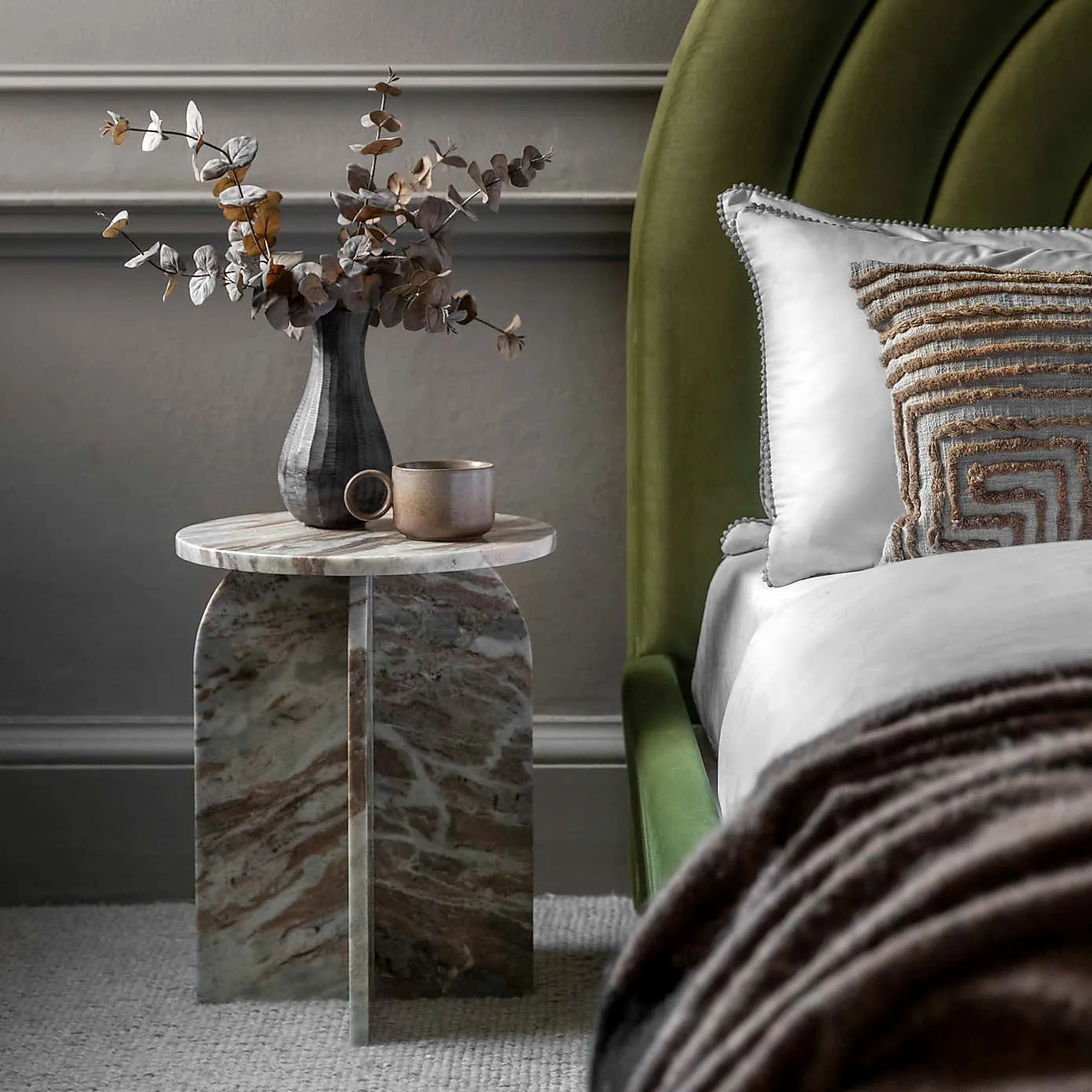 Grey marble side table