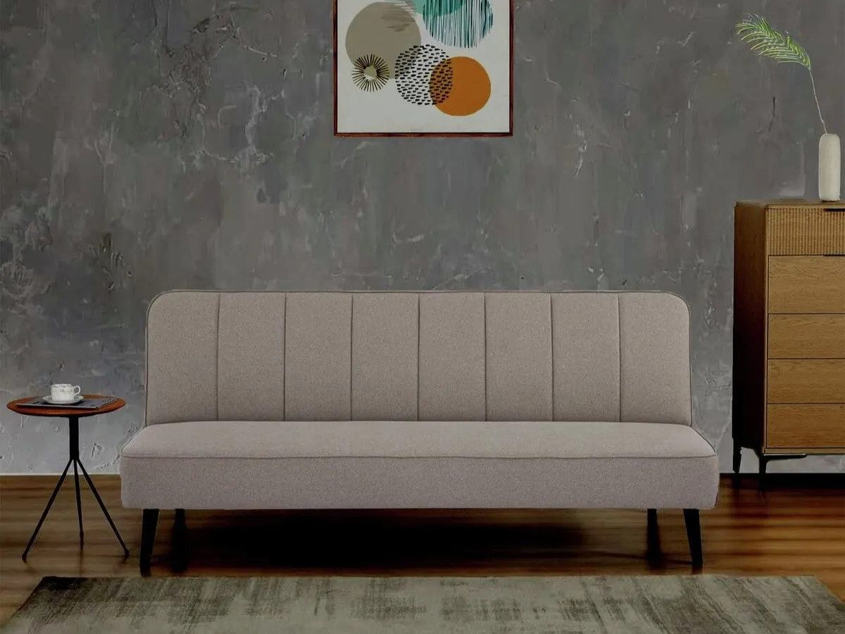 Natural fabric upholstered sofa bed