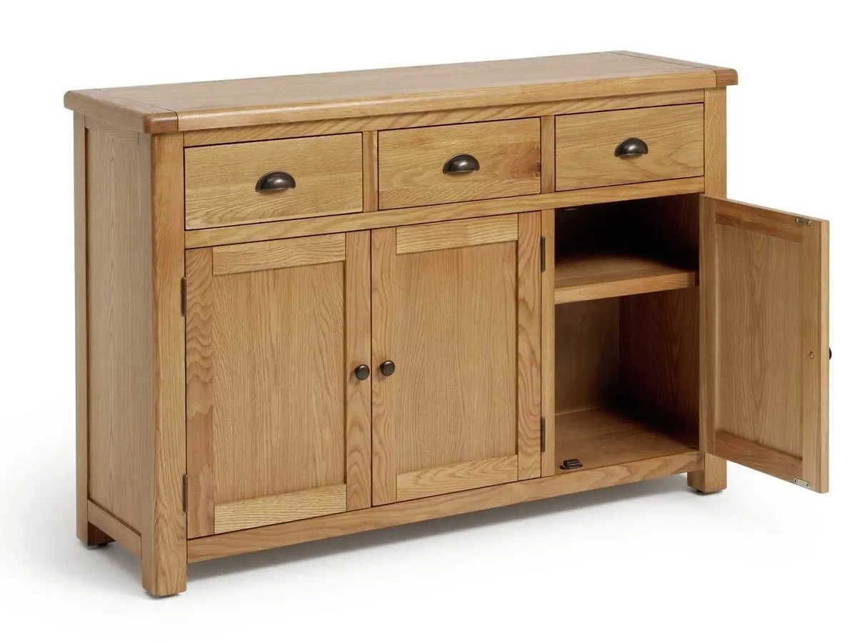 Traditional-style oak sideboard