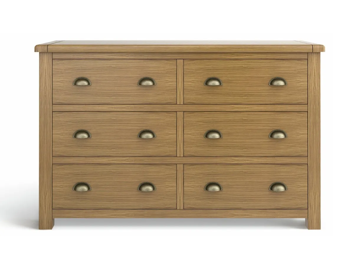 3+3 oak drawer chest