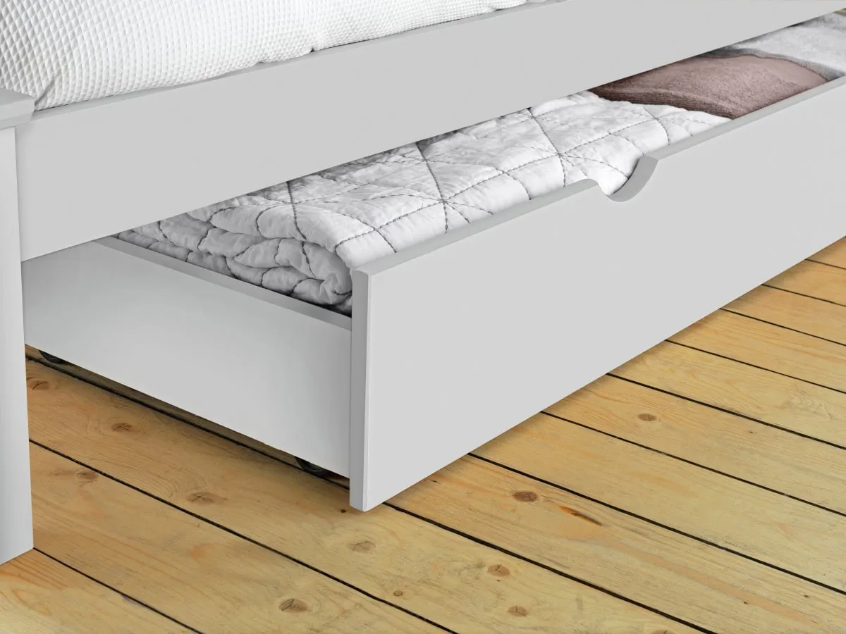 White underbed drawer