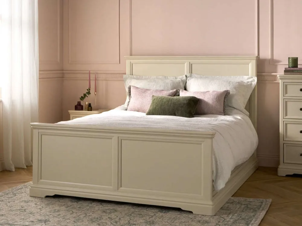 Ivory painted wooden bed frame