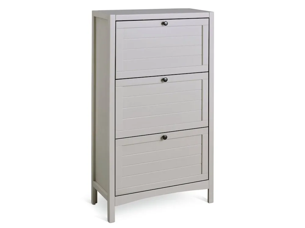 Light grey 3-tier shoe cabinet