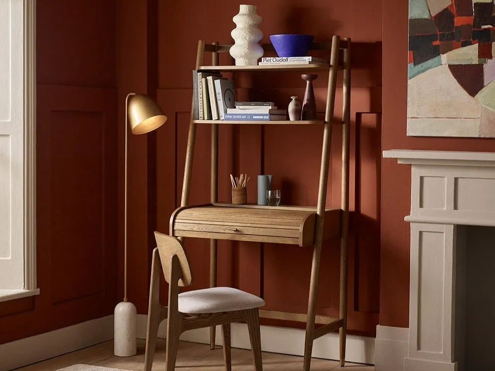 Oak finish ladder desk