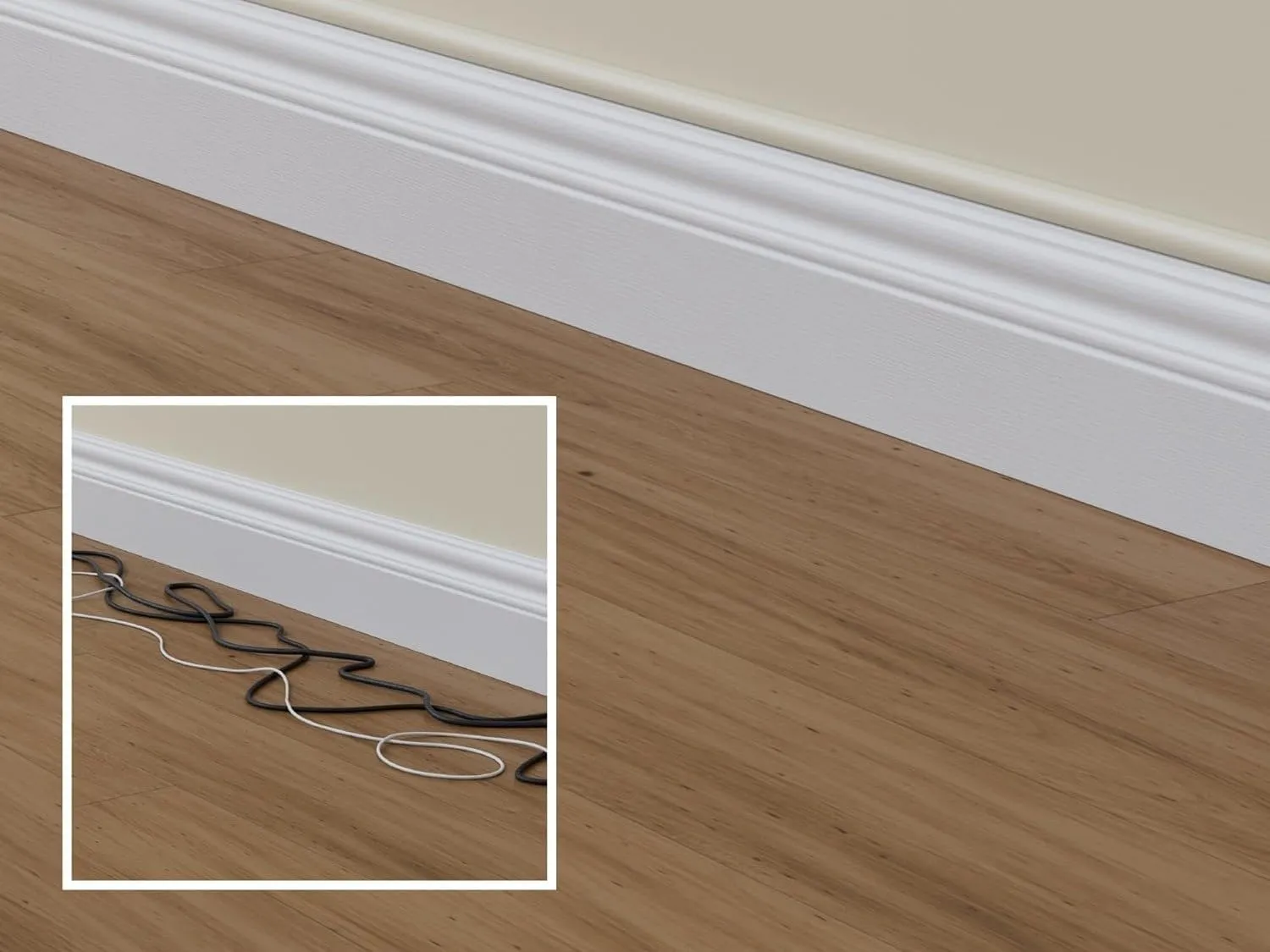 Above skirting cable trunking