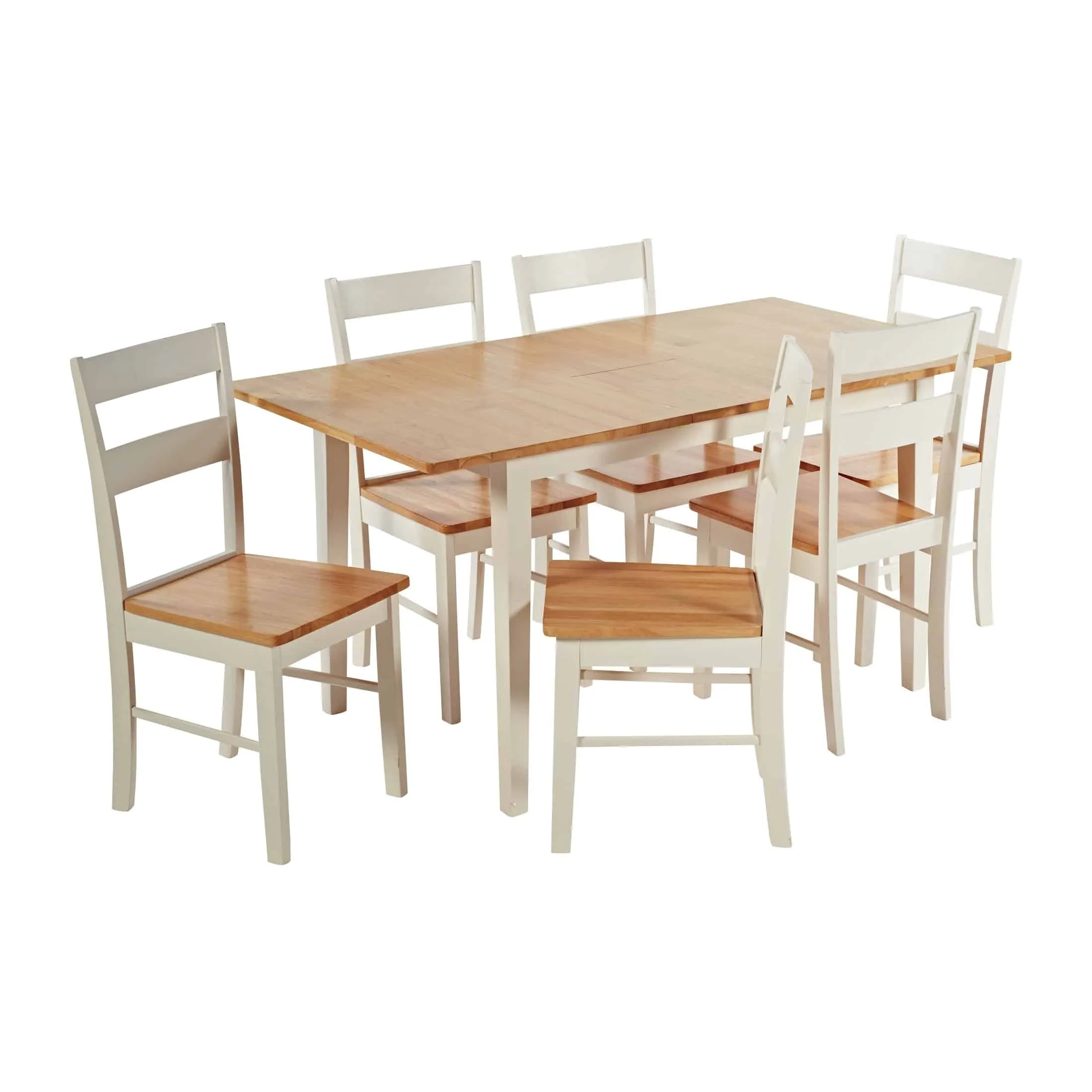 Extending dining table and 6 chairs