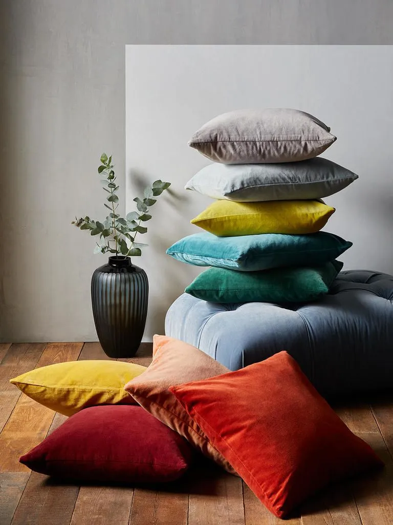 Different coloured cushions