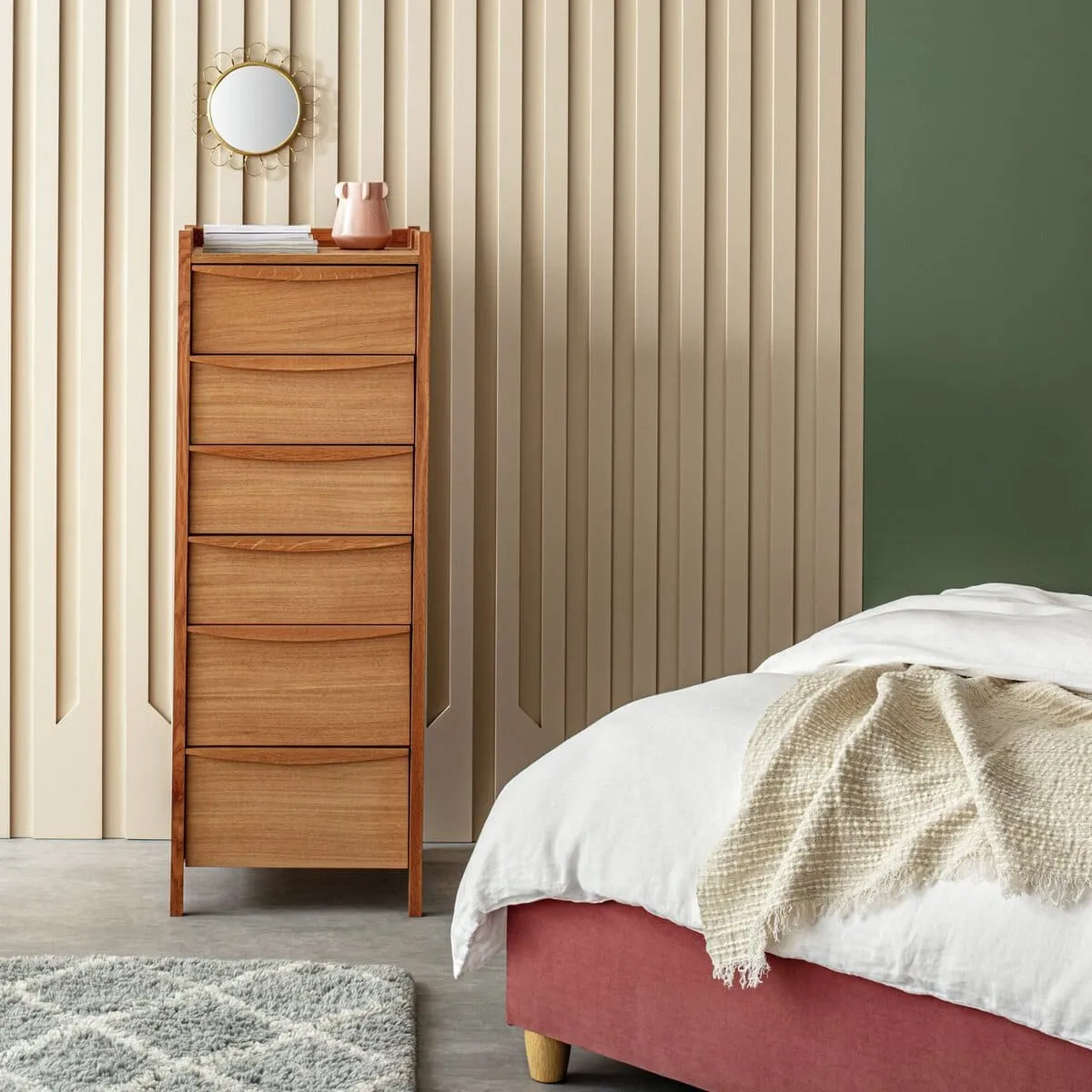 Oak 6-drawer tallboy