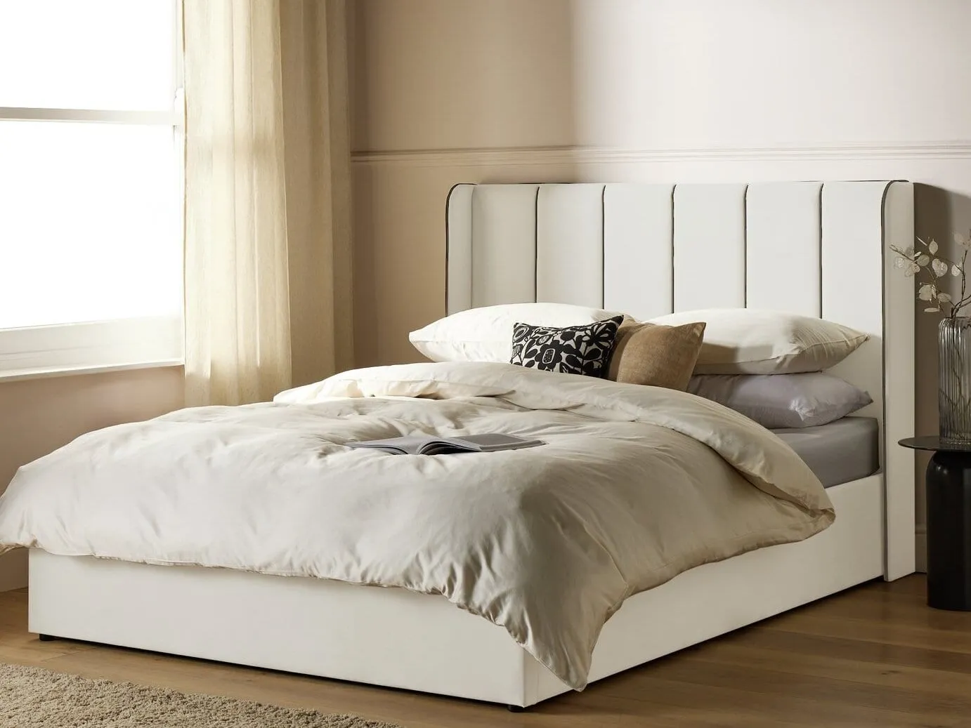 Velvet Upholstered Storage Bed