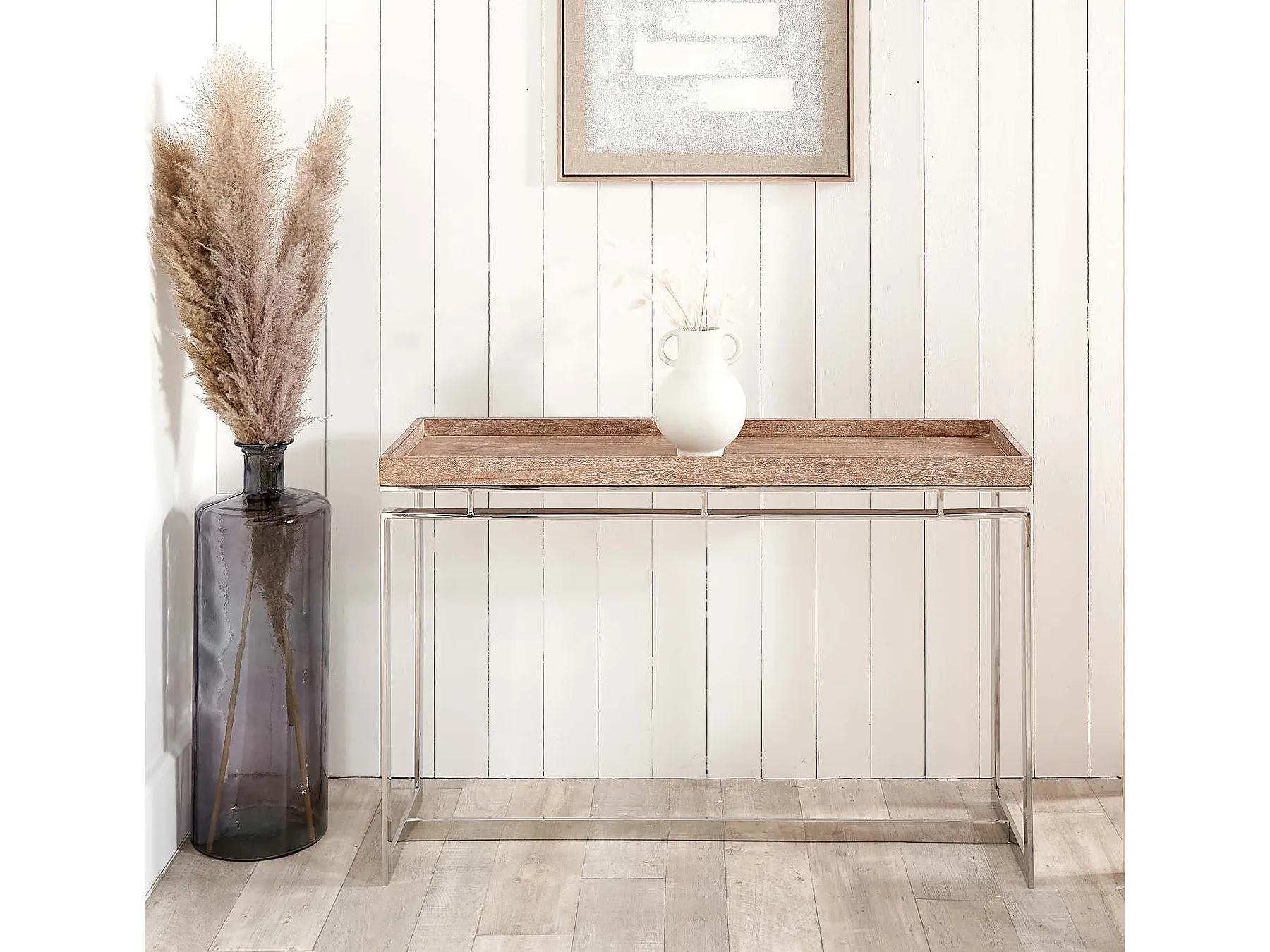 Console table with mango wood top