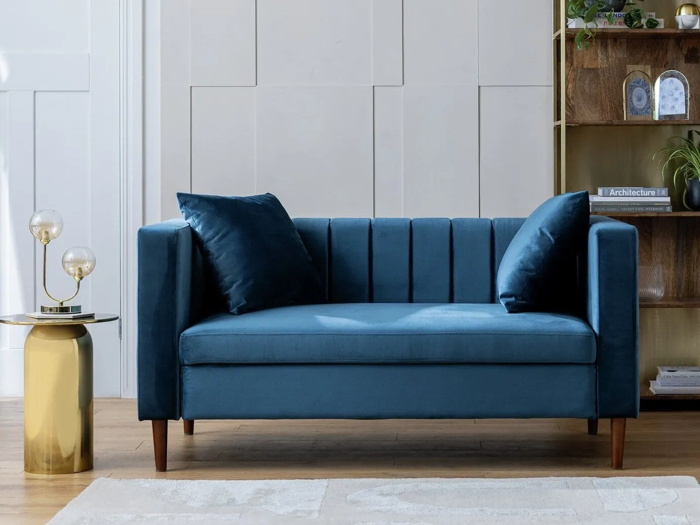 Compact navy sofa