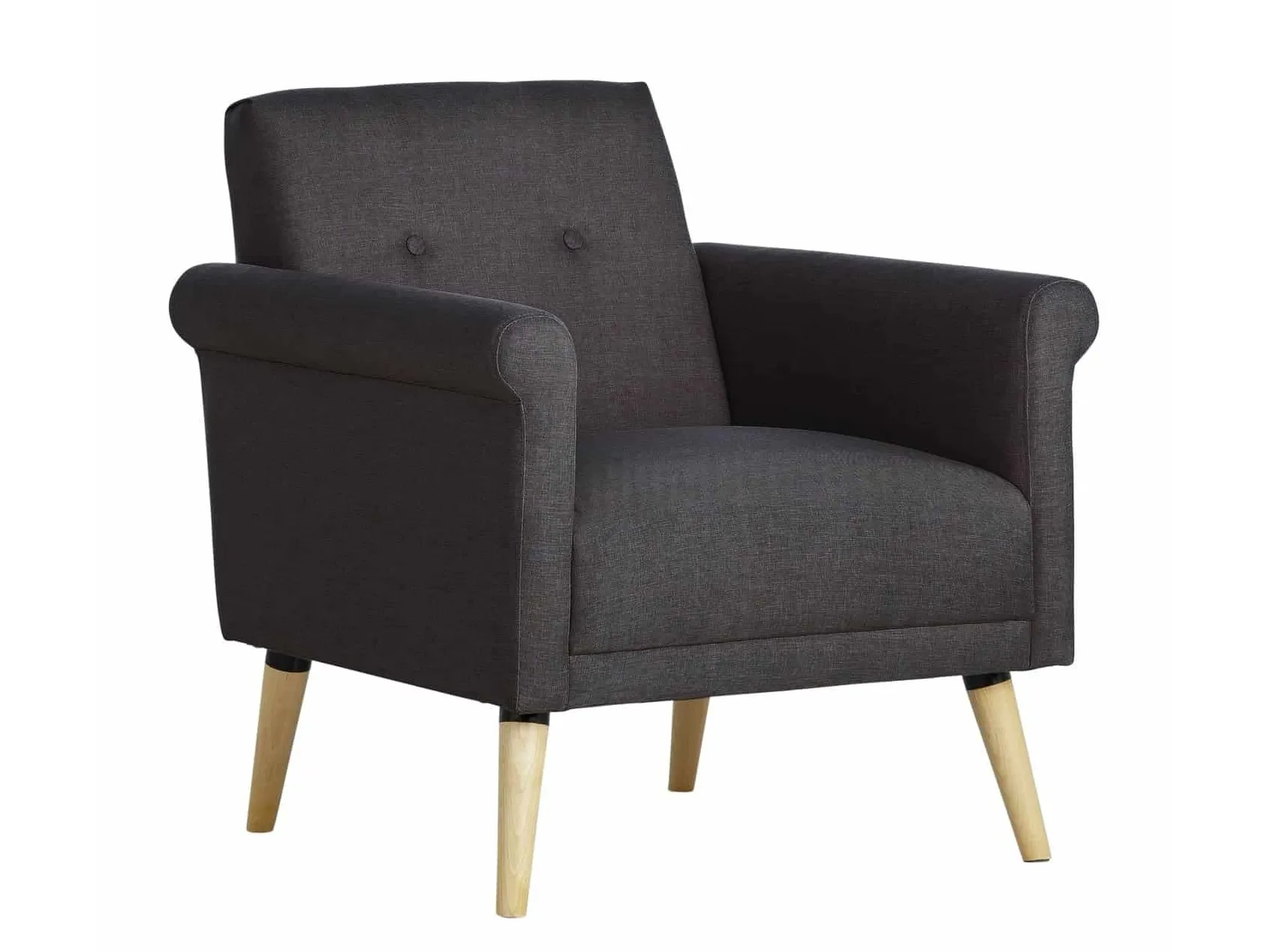 Charcoal Grey Fabric Armchair