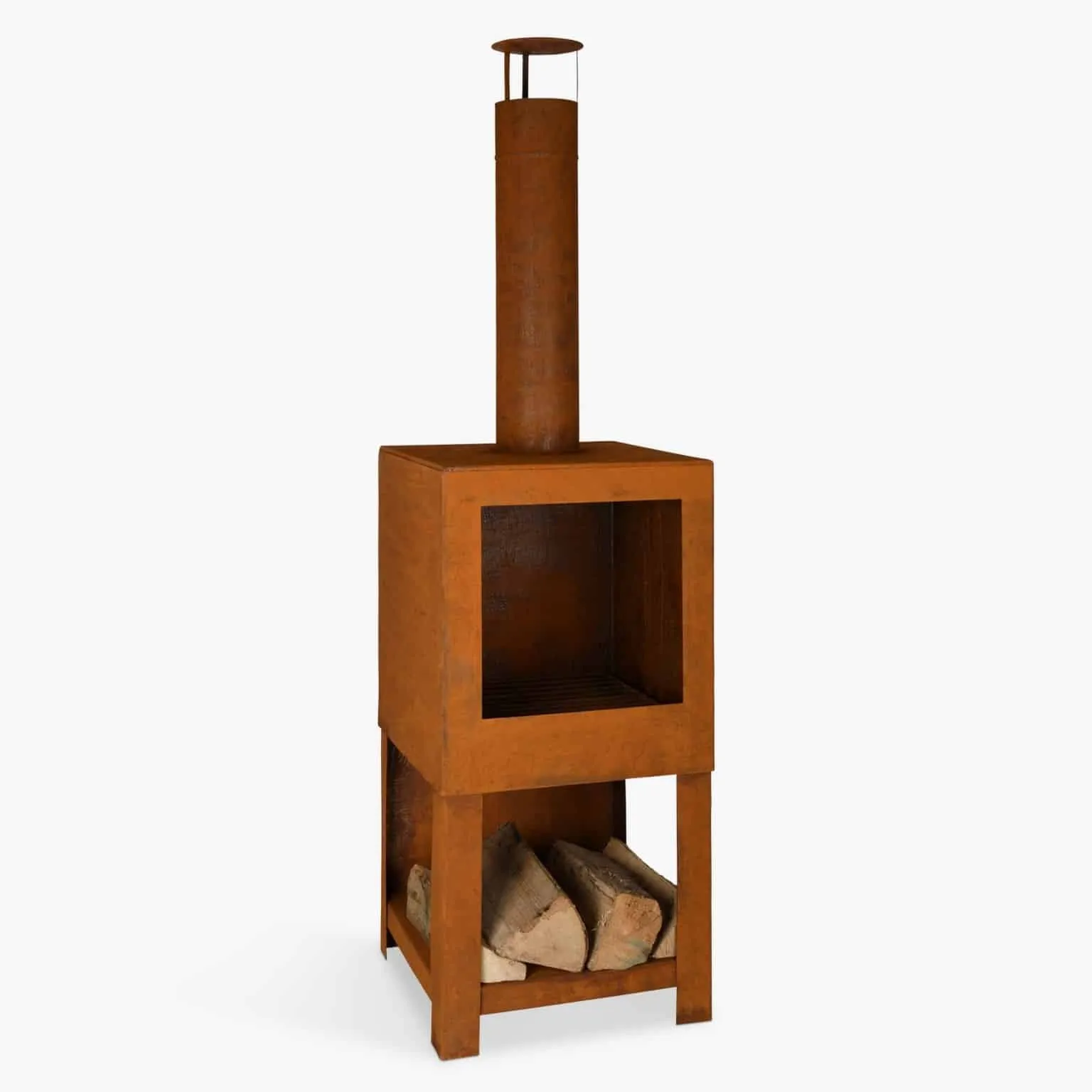 Chiminea with rust bronze finish