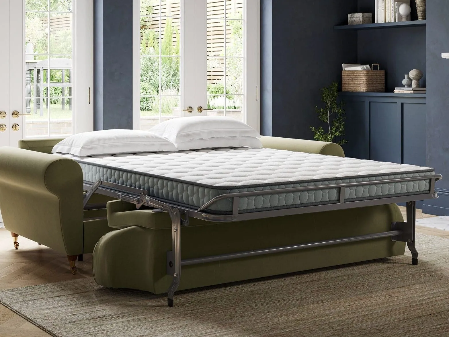 Sofa bed base with mattress