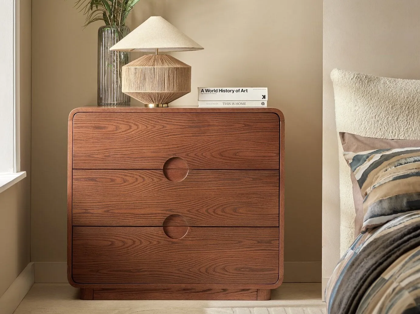 Dark stained drawer unit