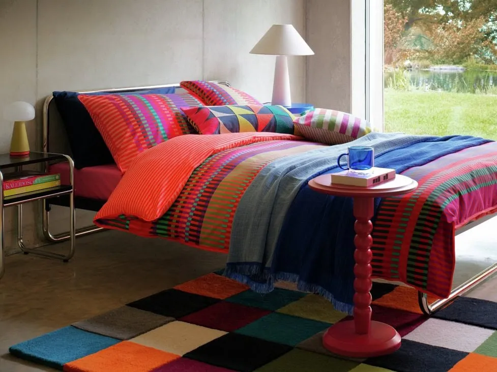 Polished steel bed frame
