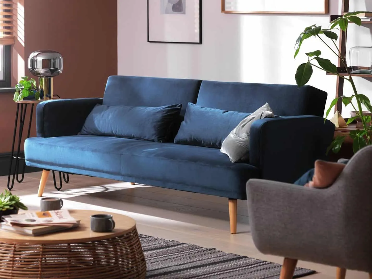 Navy blue sofa bed