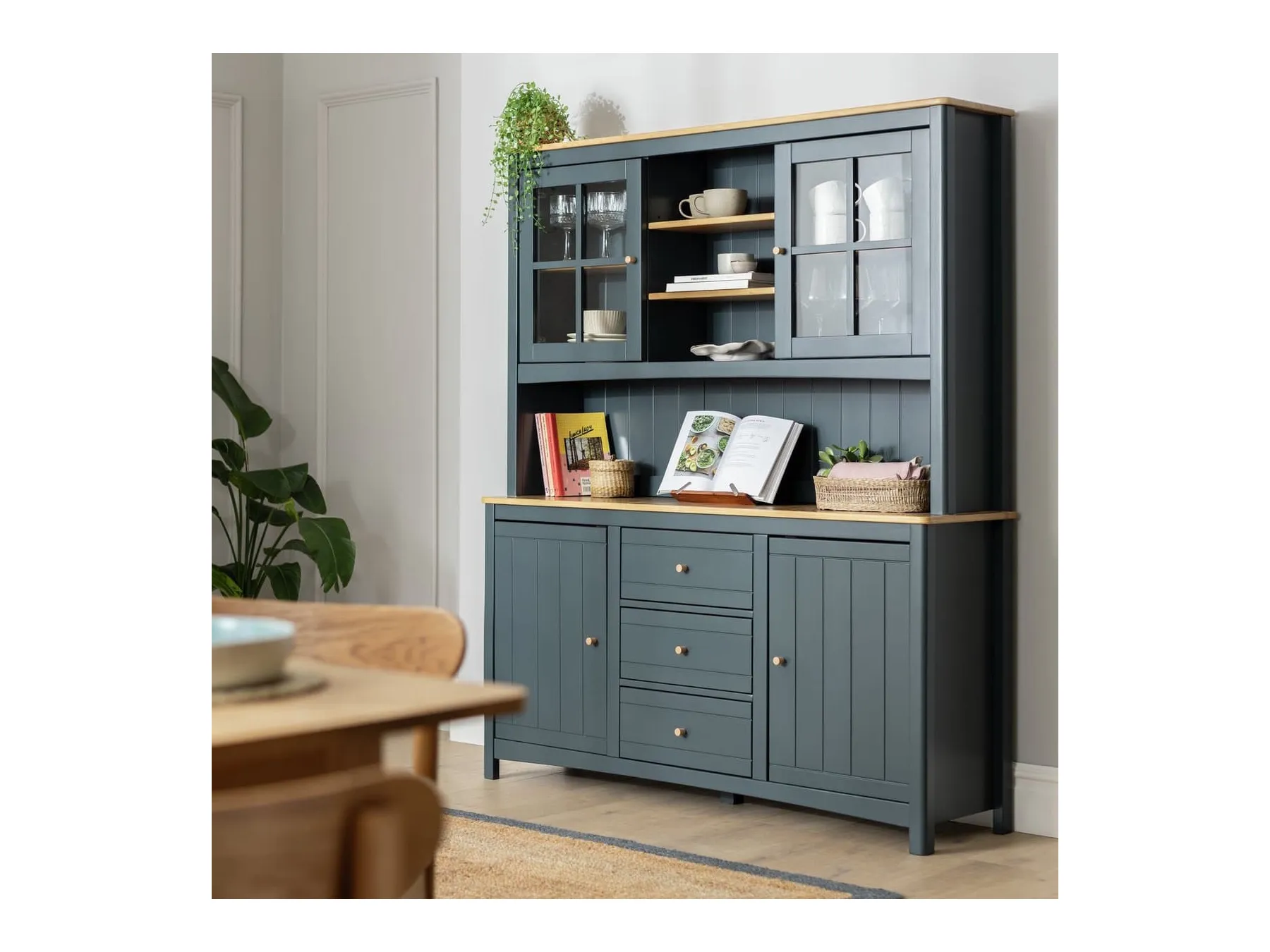 Dark blue painted dresser unit