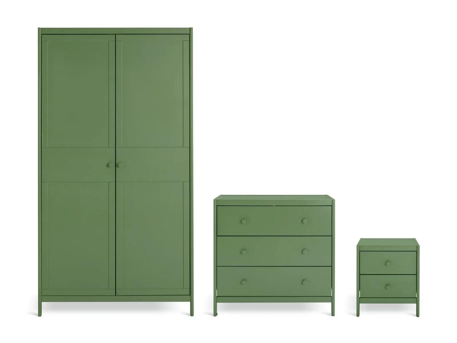 Green-painted bedroom furniture
