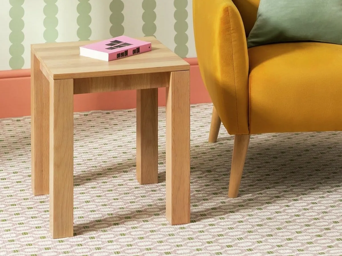 Square oak side table