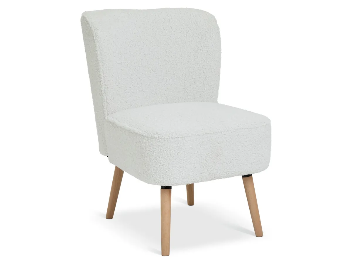 Boucle fabric upholstered accent chair