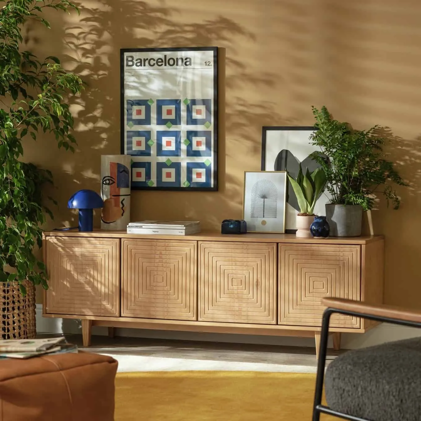 4-door oak sideboard