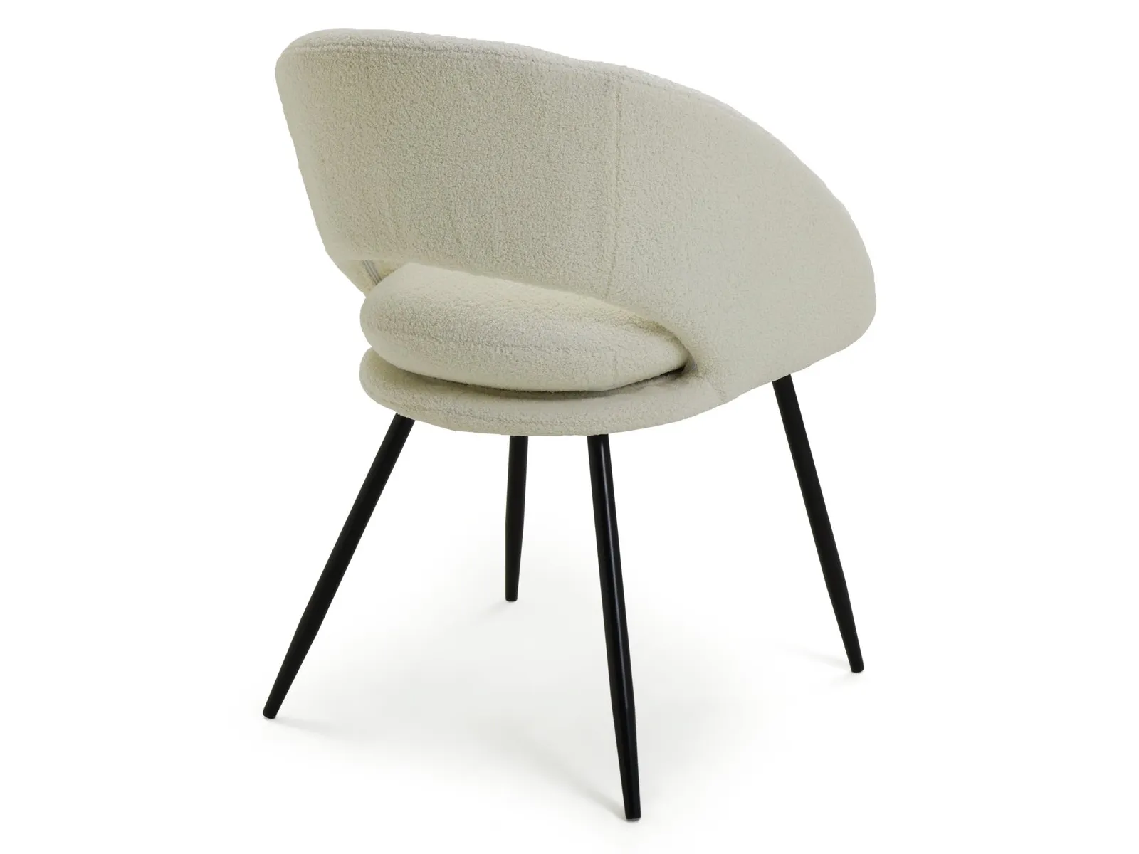 Cream boucle fabric dining chair