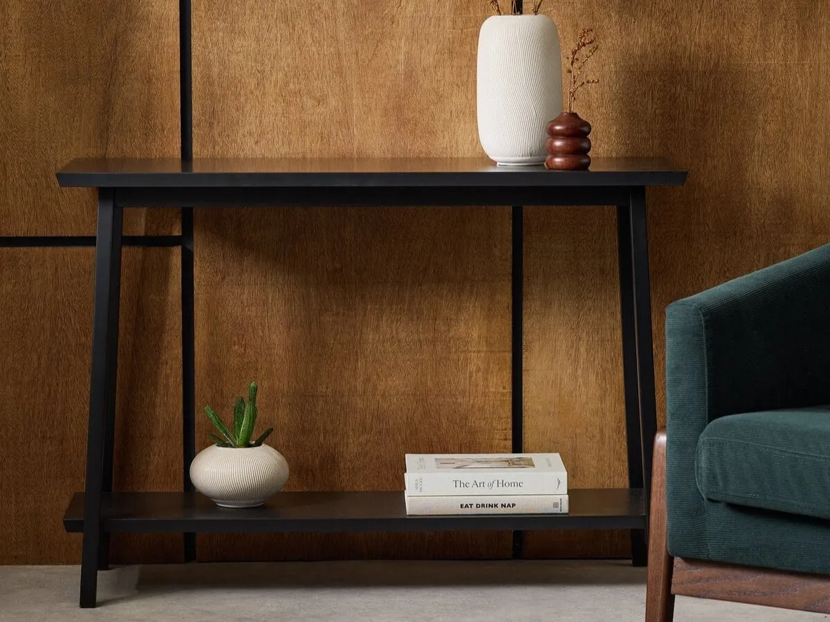 Black-painted console table