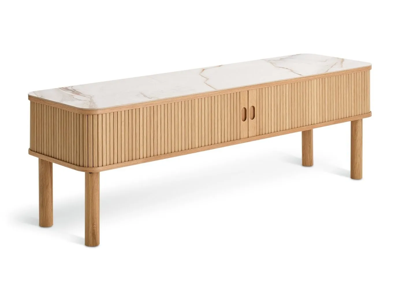 Oak tve unit with marble-effect top