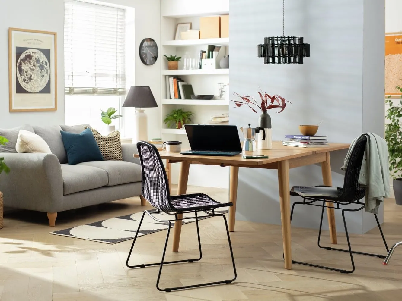Oak extending dining table