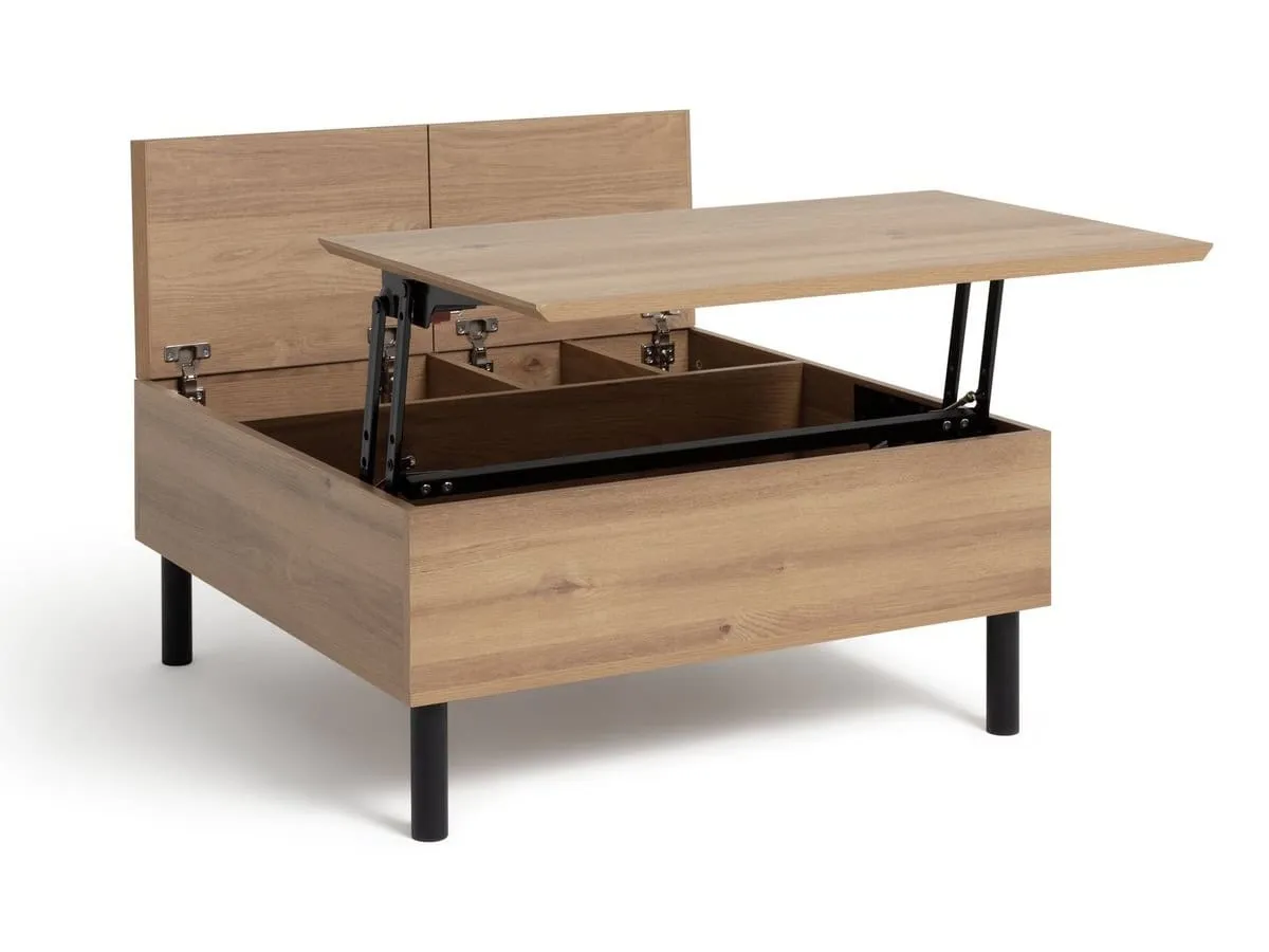 Oak coffee table with concealed storagr