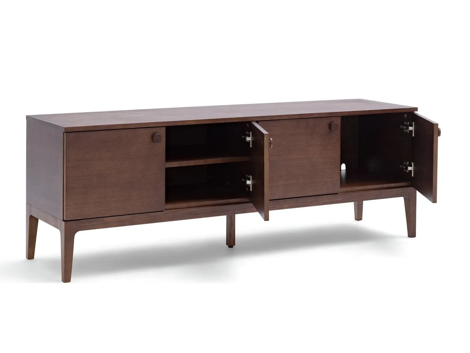4-door walnut tv unit
