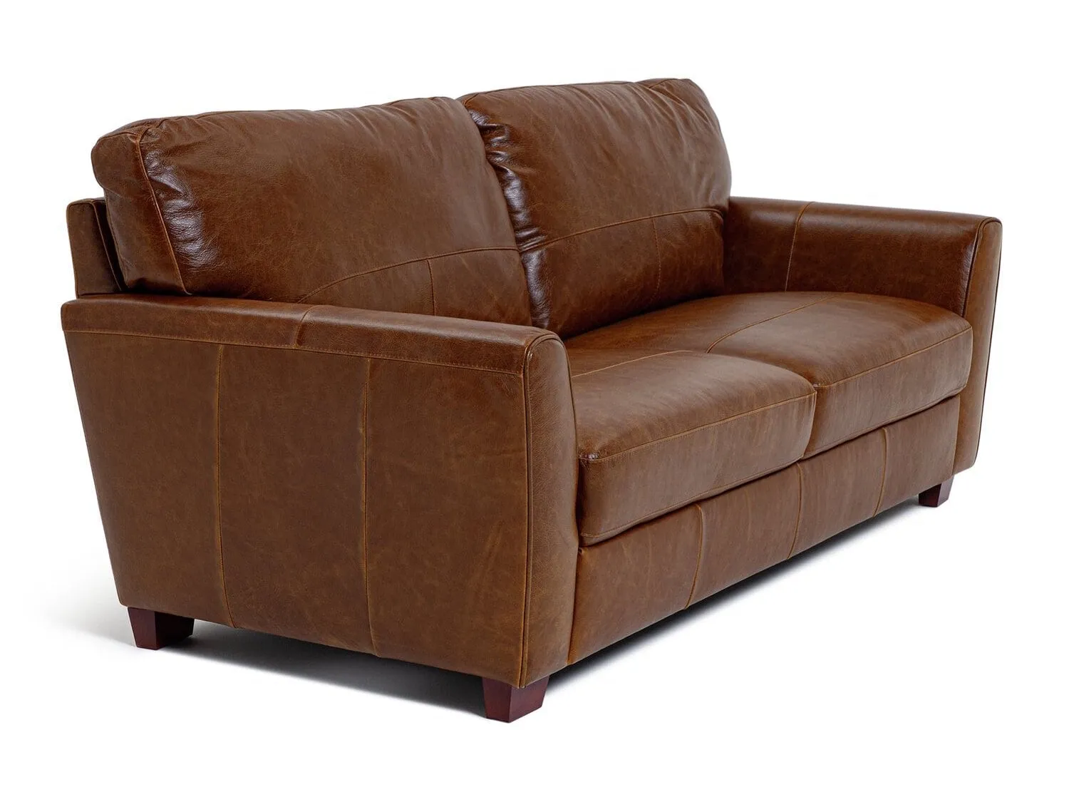 4-seater leather upholstered sofa
