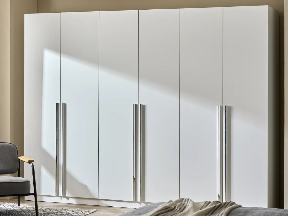 White & oak 6 door wardrobe