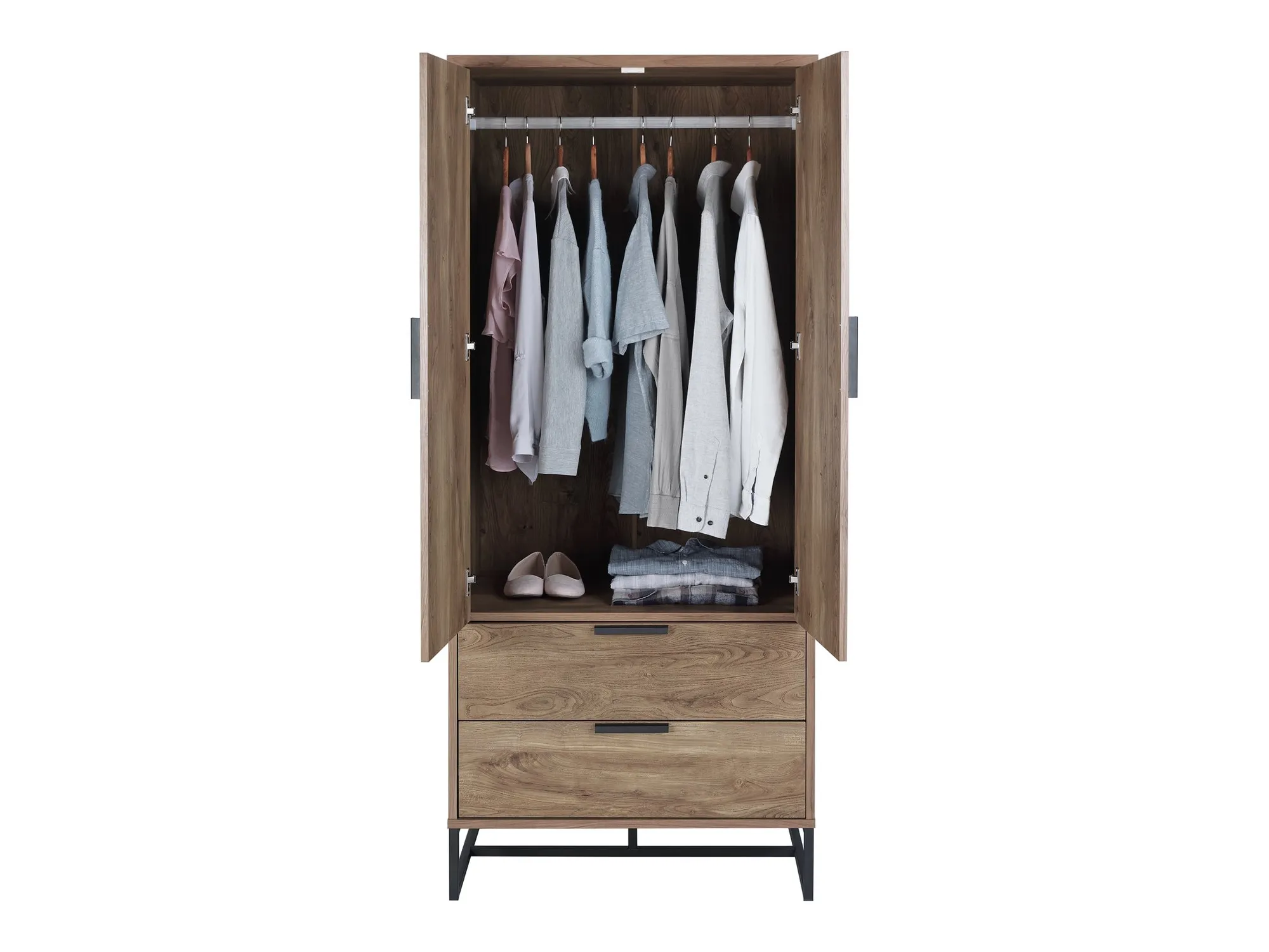 Dark oak 2 door wardrobe