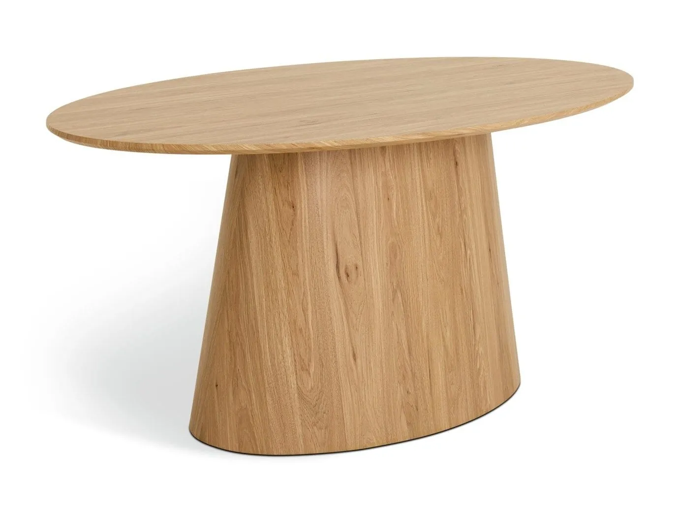 Oval oak dining table on a  pedestal bases
