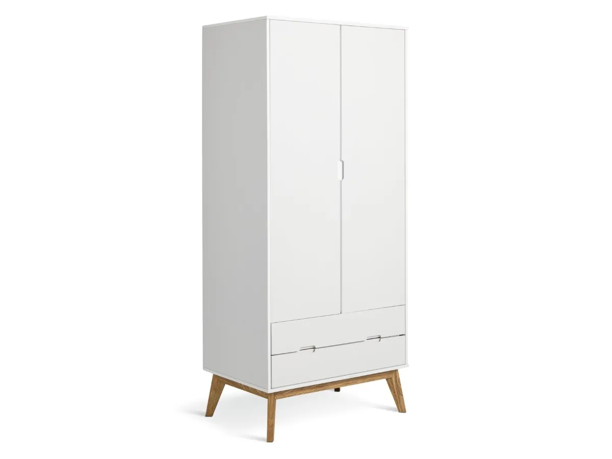 White double wardrobe with 2 drawers