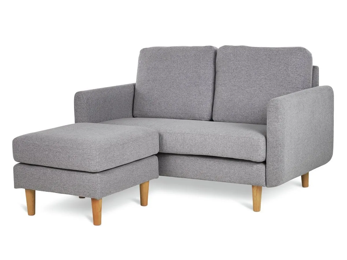Small grey fabric chaise sofa