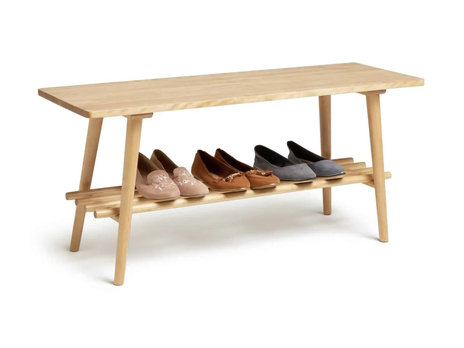 Oak shoe bench
