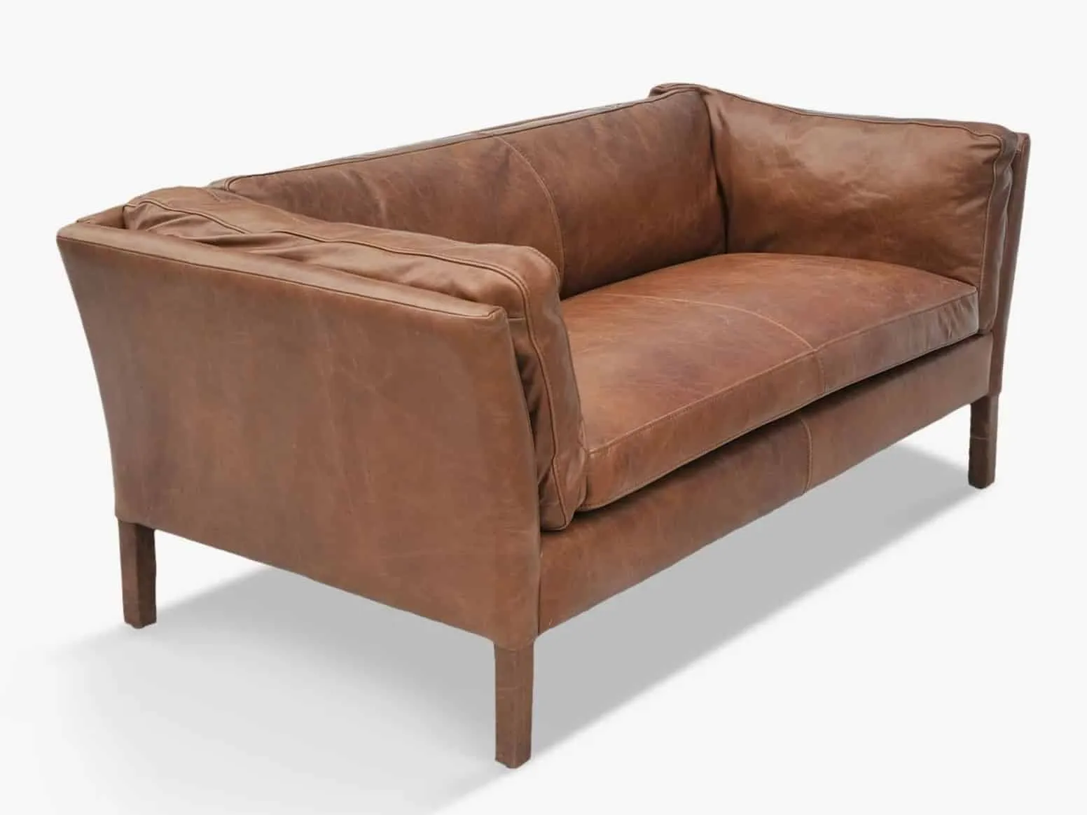 Nut coloured leather sofa