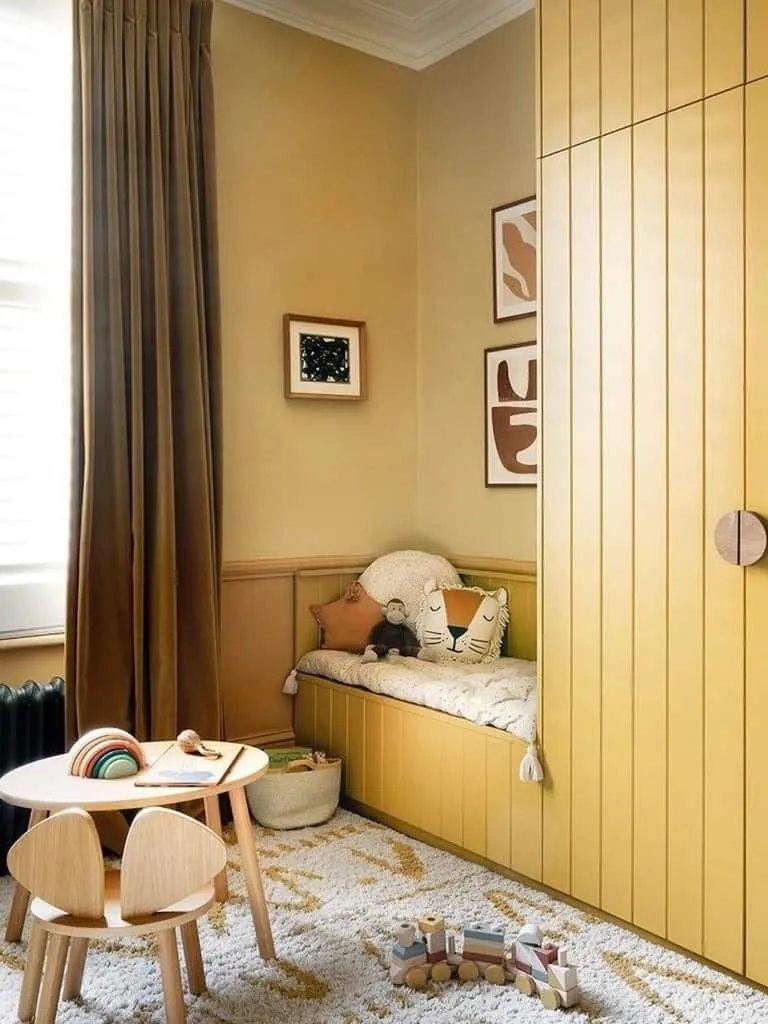 Children’s room painted yellow