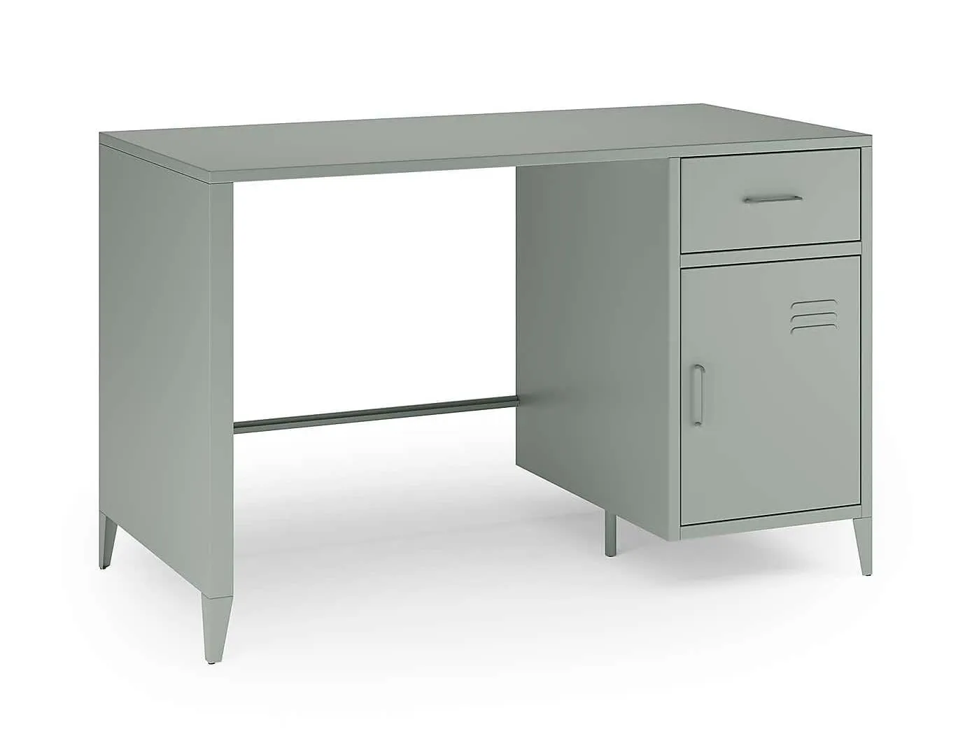 Metal desk with drawer and cupboard