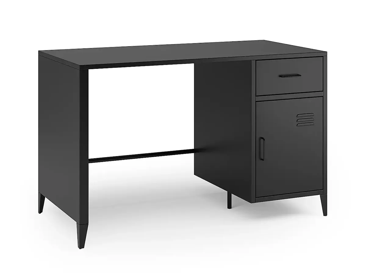 Black metal desk