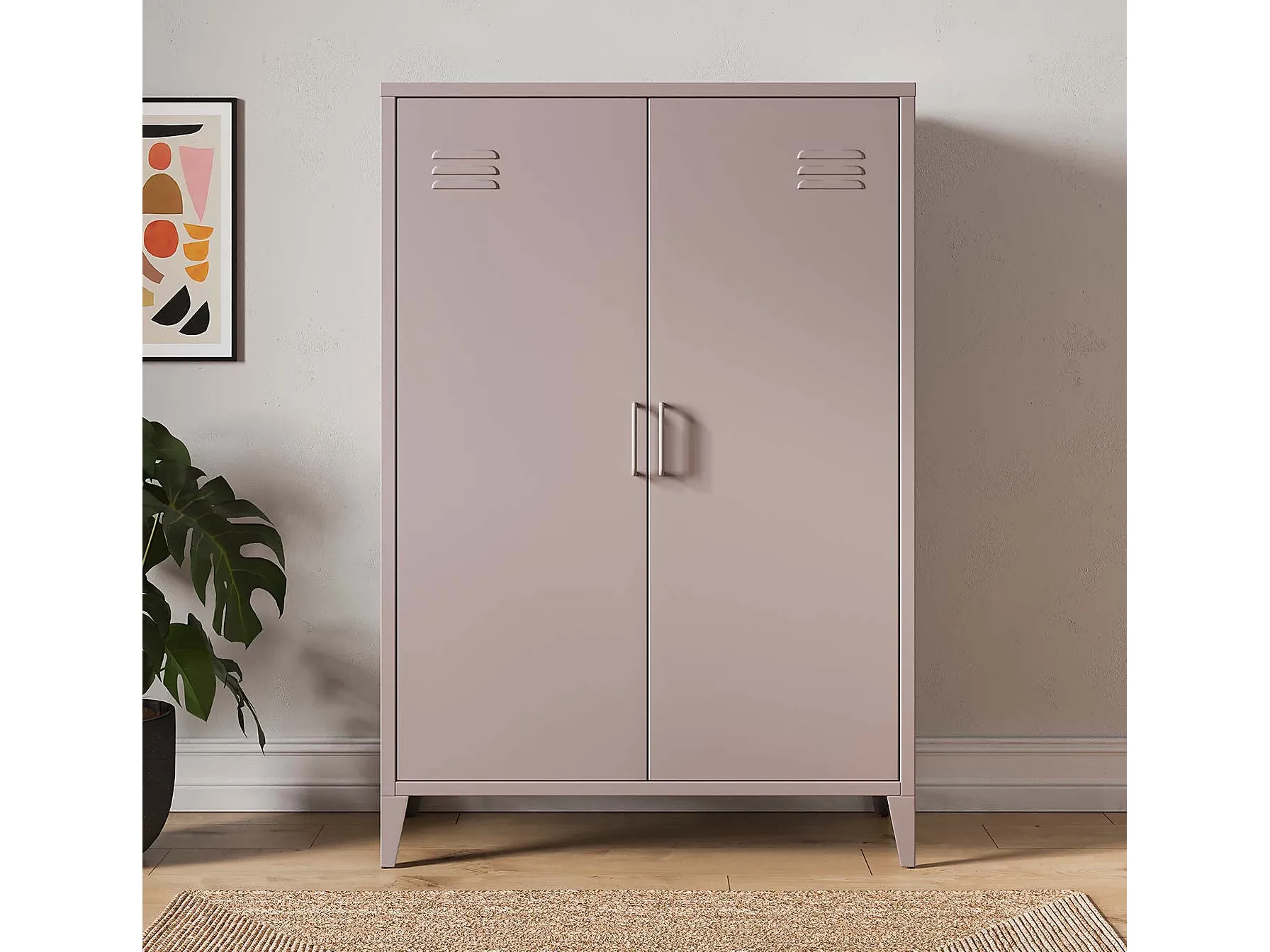 Heather pink metal cabinet