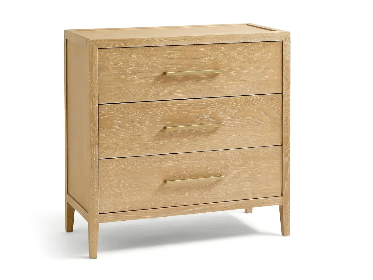 3 drawer oak finish chest